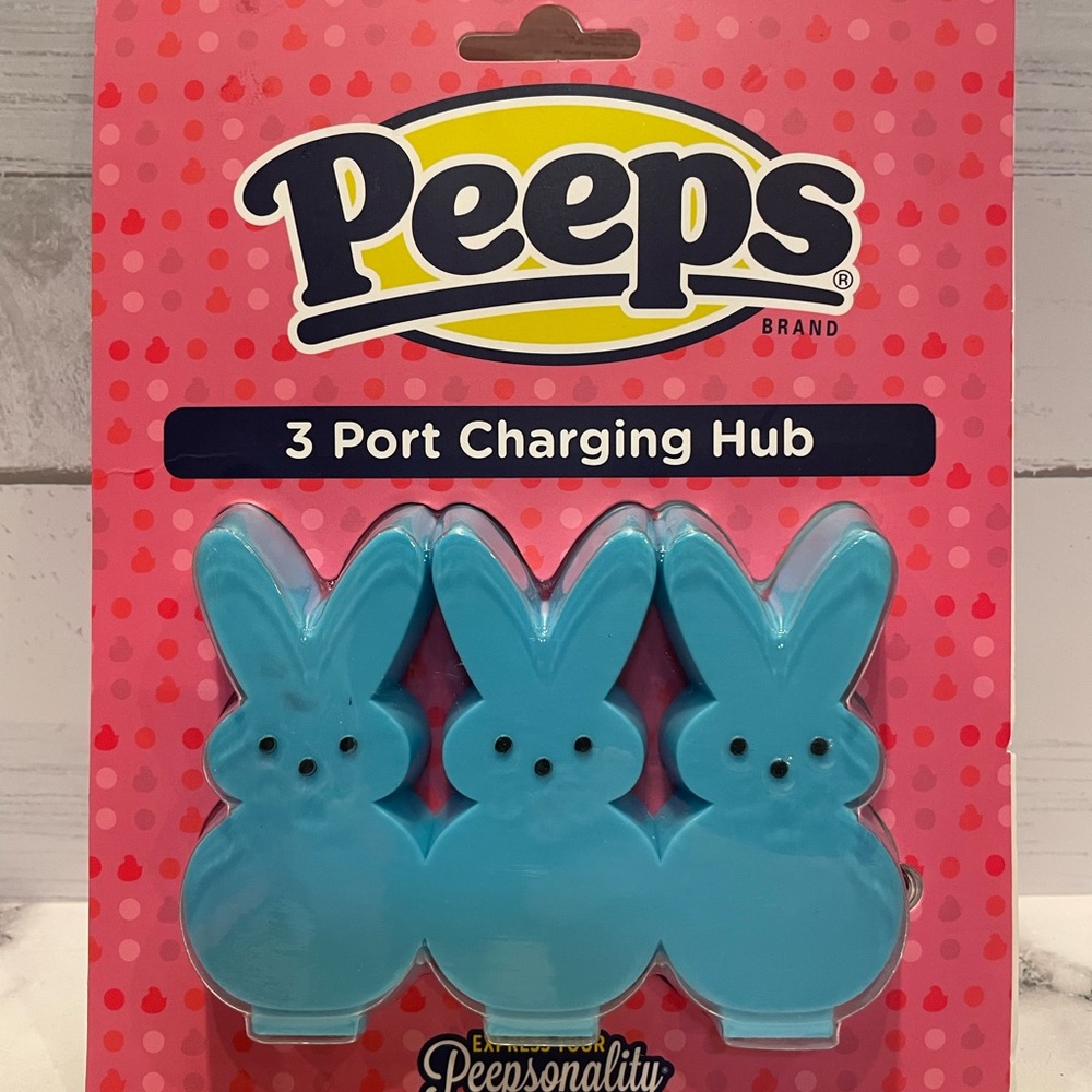 Peeps 3 Port Charging Hub, Blue